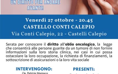 Speciale 27 Ottobre 2023 – Conferenza sull’oblio oncologico